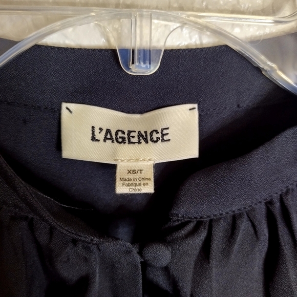 L'agence Ava Blouse Long Sleeve Laced Cuffs Sz Xs - Picture 5 of 10